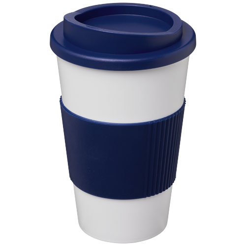 Gobelet isotherme promotionnel avec grip 350 ml Americano® Bleu et Blanc